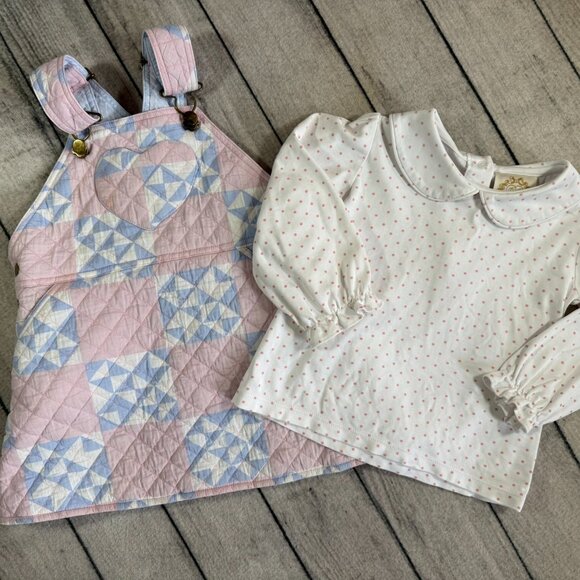 TBBC Channing Choo Choo Jumper Cobble Court Quilt, Sz. 3T, w. Blouse - Picture 2 of 8